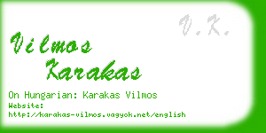 vilmos karakas business card